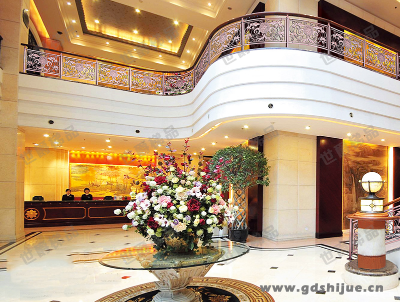 香槟王国 SJ-A007 酒店大堂铝合金雕花楼梯防护栏