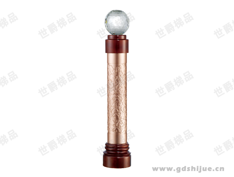 将军柱 SJ-918 铝合金浮雕玫瑰金楼梯起头柱