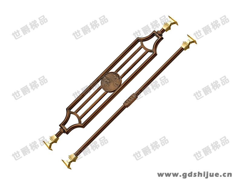 云韵 SJ-Q056 新中式复古铝合金楼梯立柱 自然纯朴